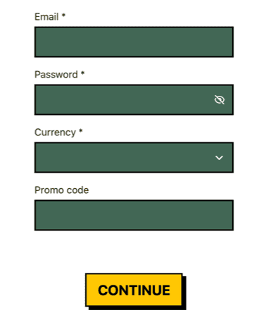 Registration at Betsamigo casino